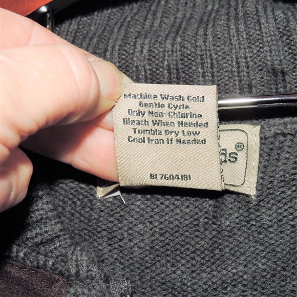 Scandia Woods gray and brown zip front cardigan sweater - Picture 4 of 5